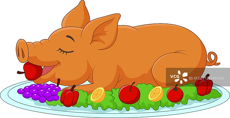 卡通烤乳猪图片素材