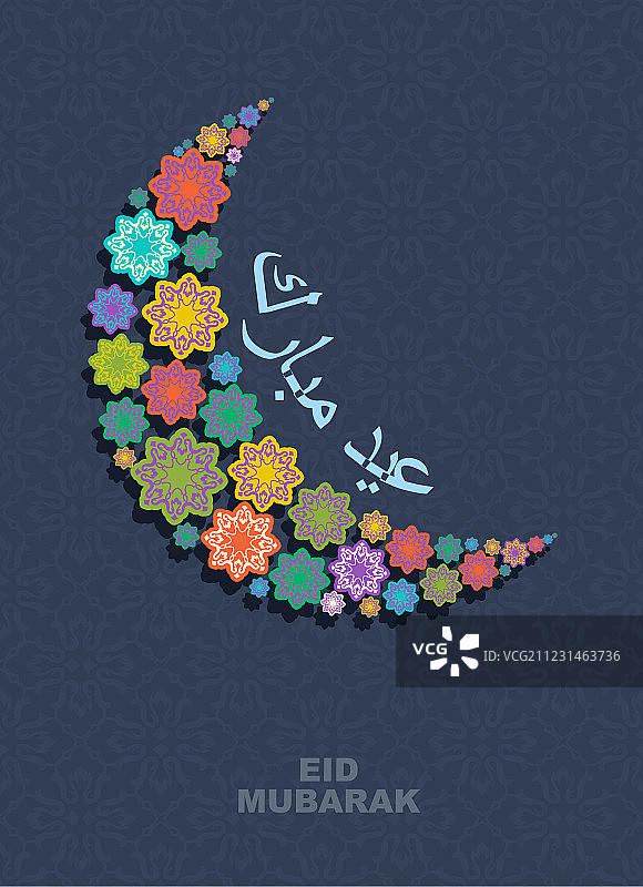 东方风格的星月图案图片素材