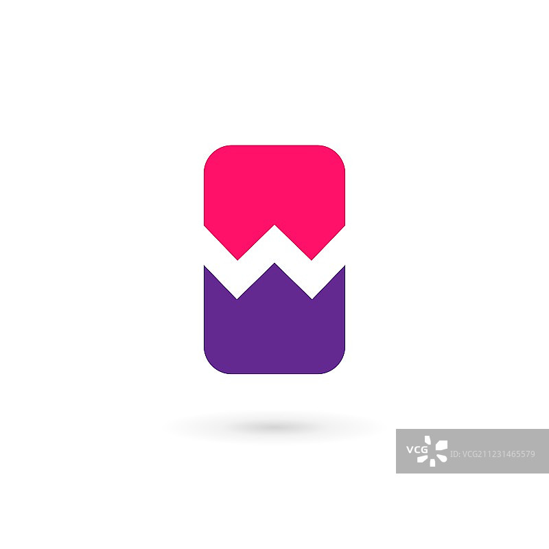 手机App字母W标志图标设计图片素材