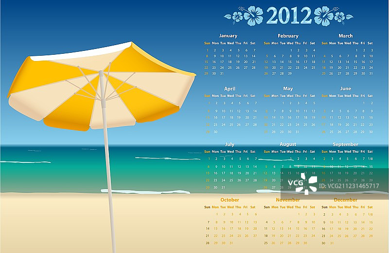 海洋日历12图片素材