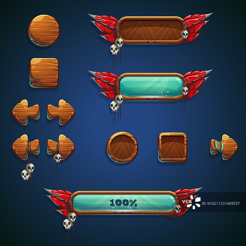 丛林萨满移动GUI设置元素图片素材