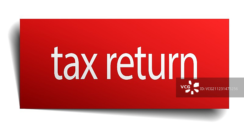 白色背景上的红色报税单图片素材