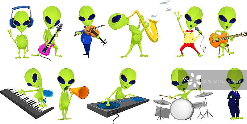 绿色外星人音乐素材合集图片素材