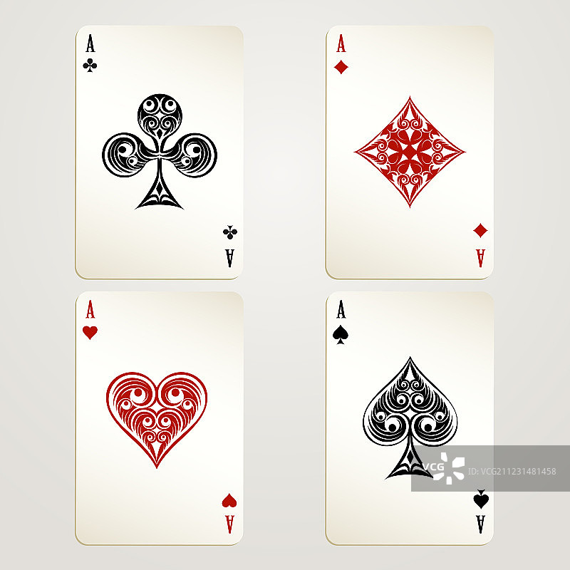 四张A扑克牌图片素材