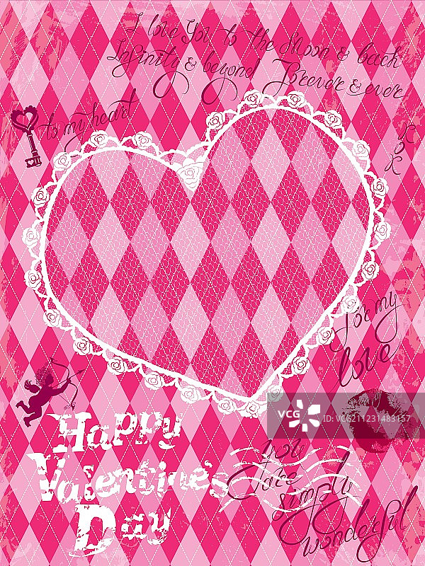 蕾丝爱心卡片380图片素材