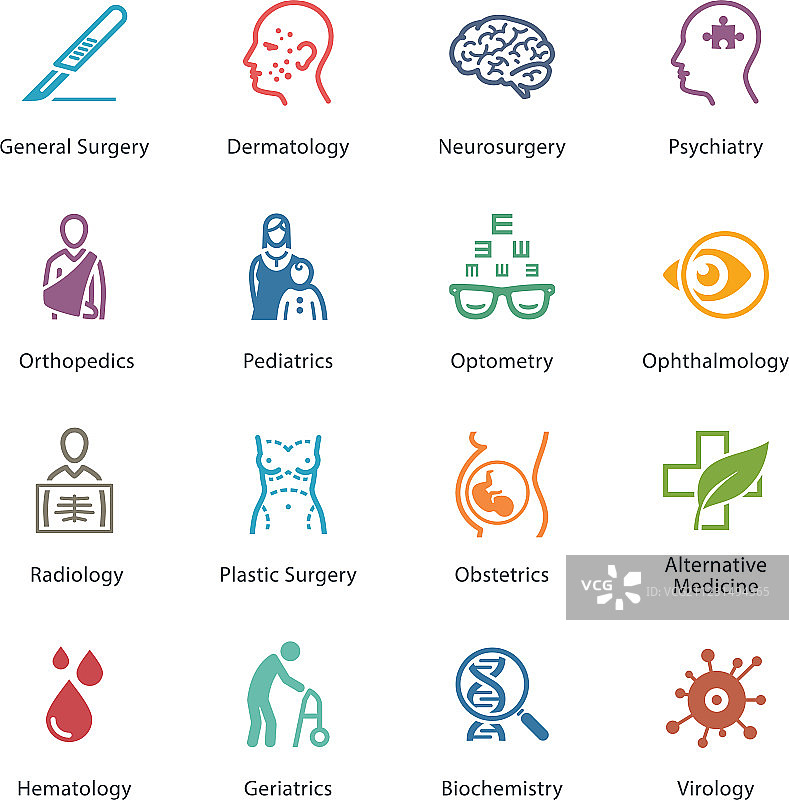 彩色医疗专科图标 - 第2组图片素材