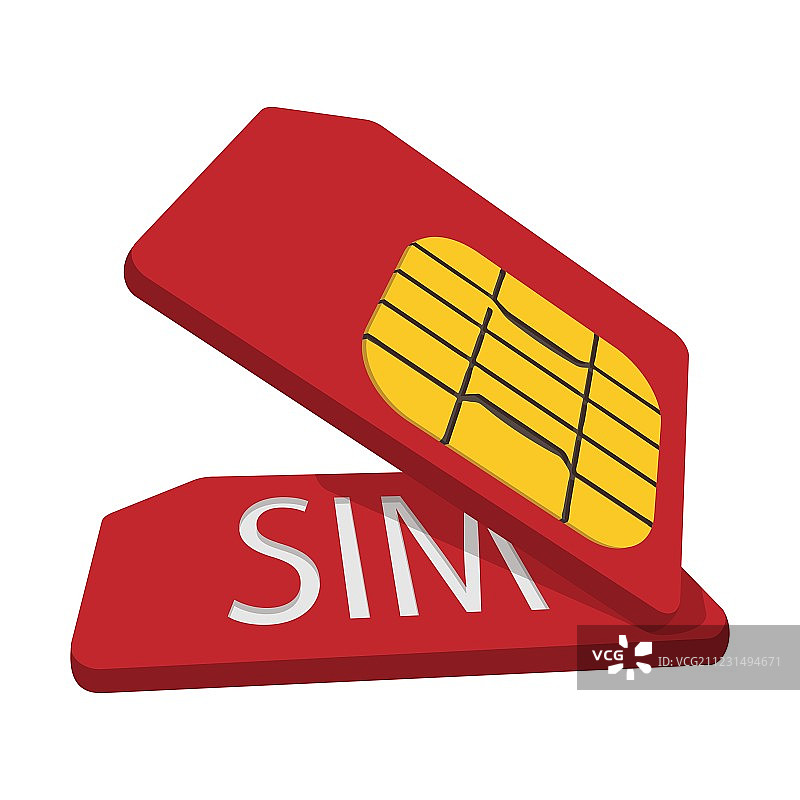 红色SIM卡卡通图标图片素材