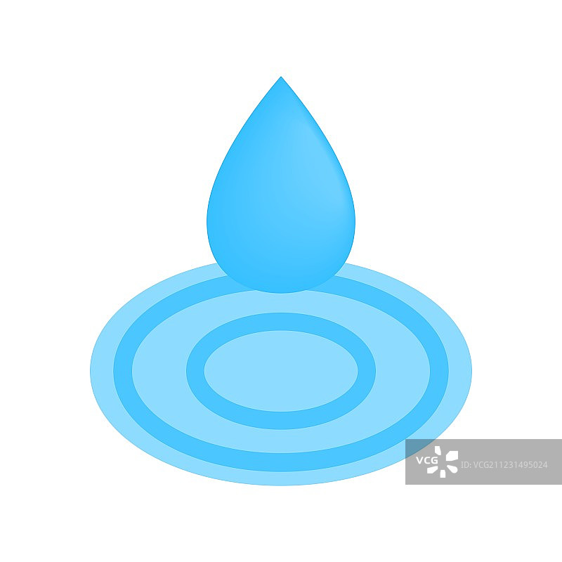 水滴水疗2.5D图标图片素材