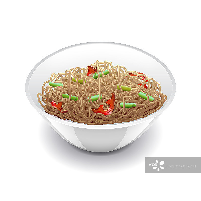 白色背景下的荞麦面图片素材
