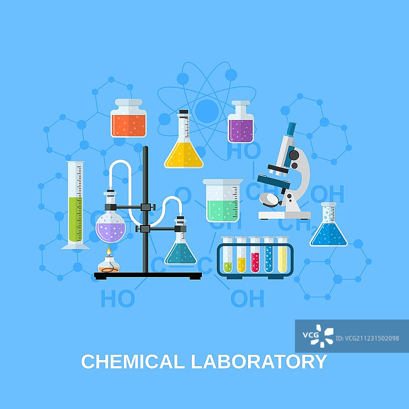 化学玻璃器皿实验室图片素材