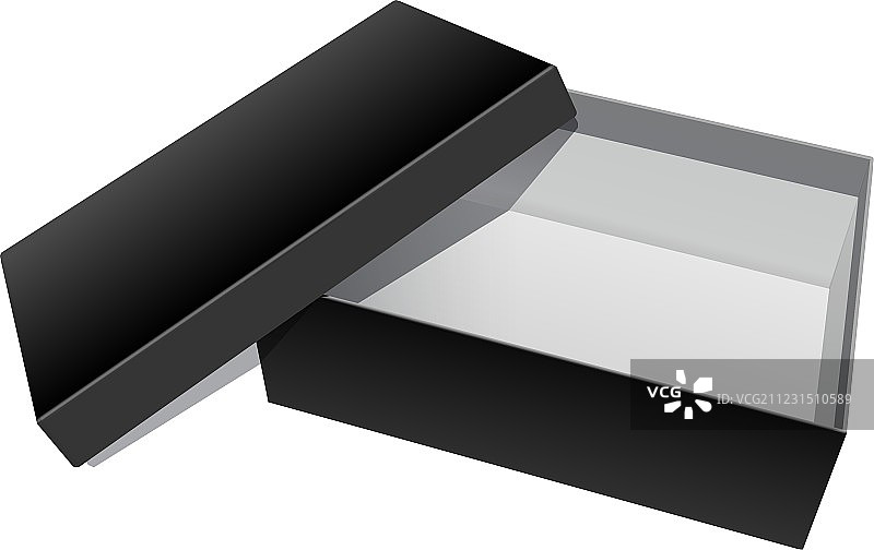 已开启的黑色空白纸板包装盒图片素材