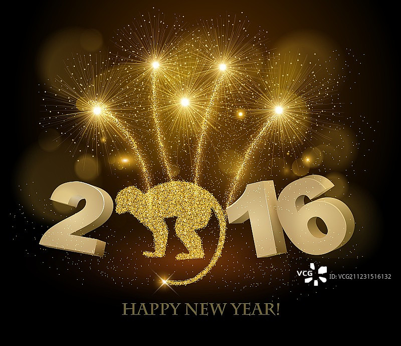 金色2016年庆祝背景图片素材