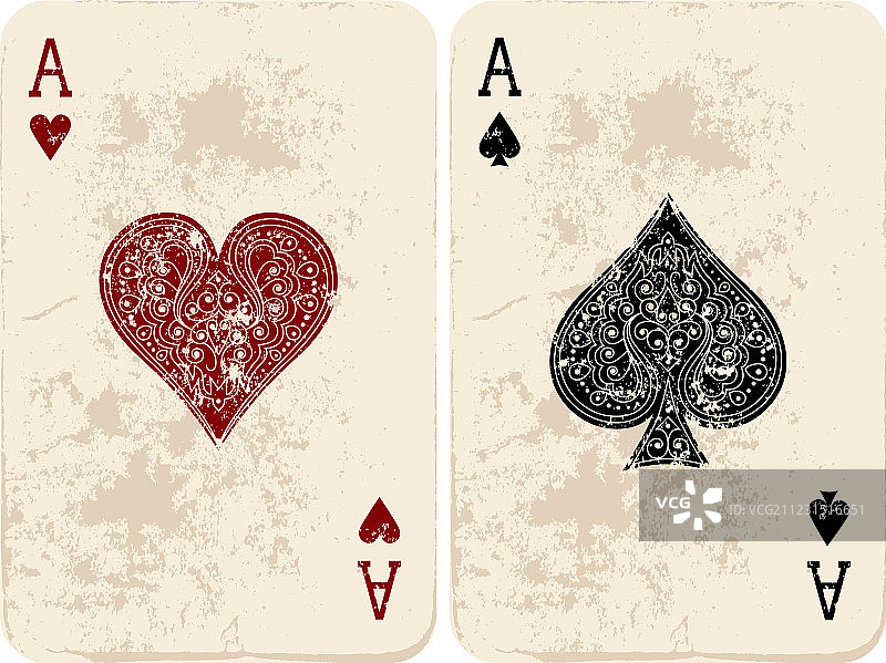 红桃和黑桃A图片素材