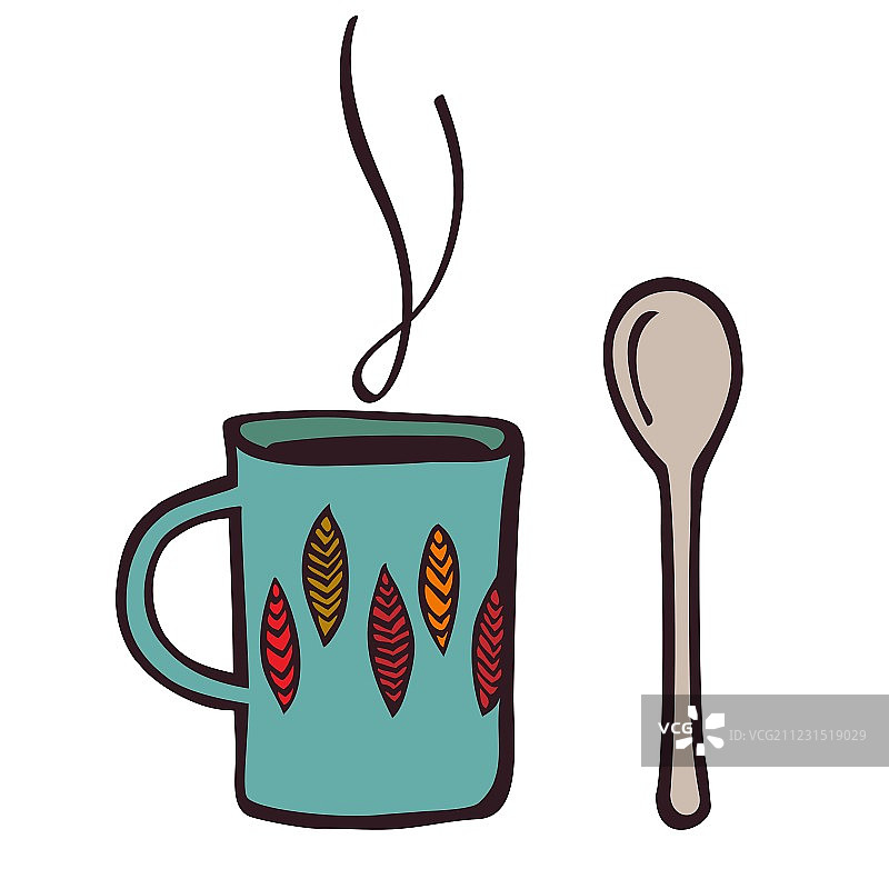 杯子和茶匙图片素材