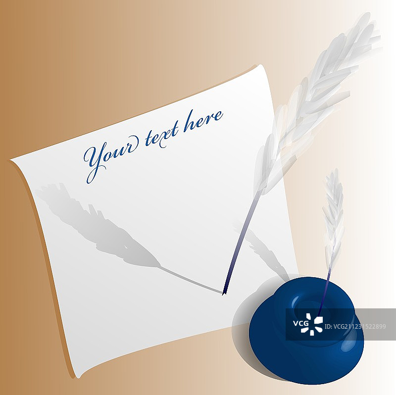 羽毛墨水笔图片素材