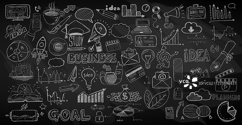 商务涂鸦草图信息图元素图片素材