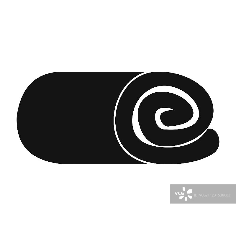 黑色卷起毛巾简约图标图片素材