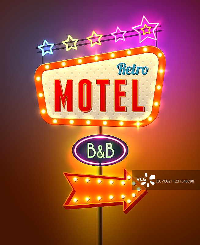 霓虹灯标志无缝图案图片素材