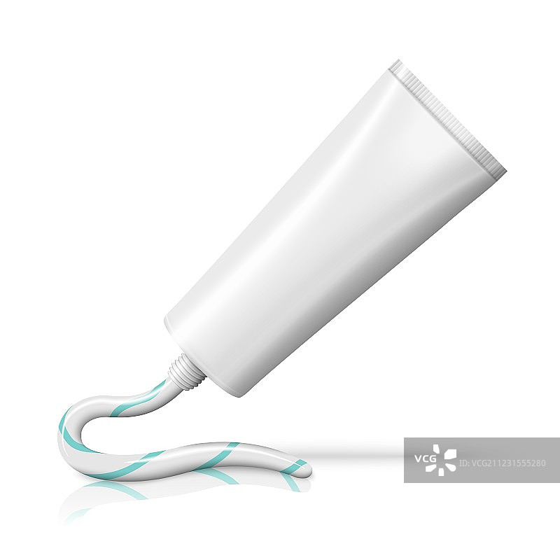 挤压出的空白白色逼真管图片素材