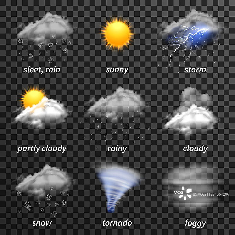 逼真的透明天气效果图片素材