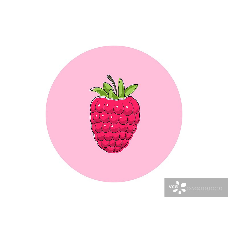 彩色覆盆子图标图片素材