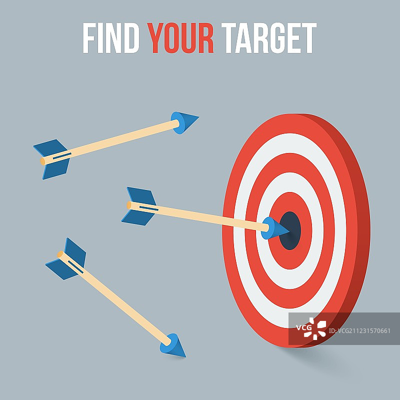 扁平2.5D风格目标概念图片素材