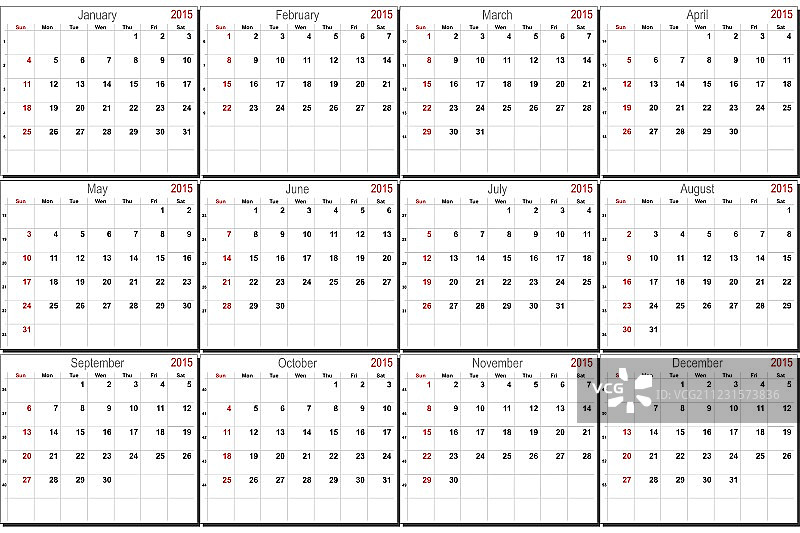 2015年日历图片素材
