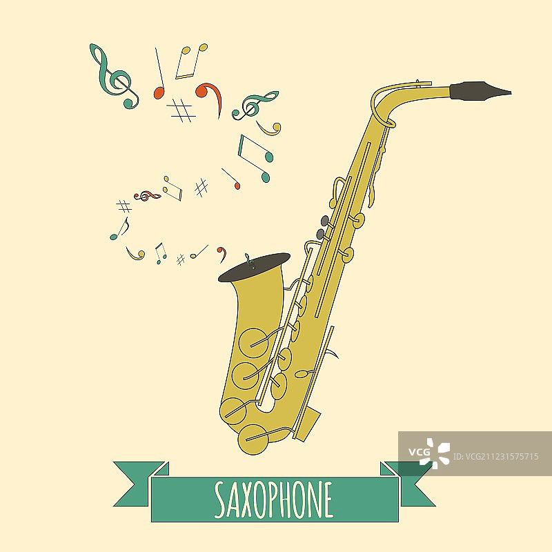 乐器图形模板萨克斯管图片素材