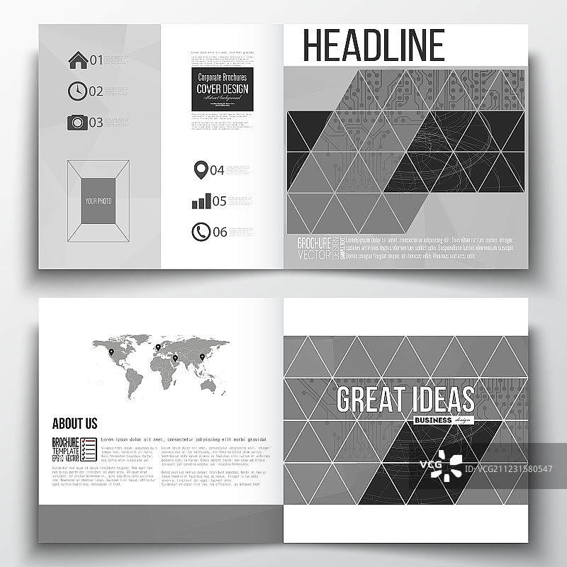 微芯片方形设计手册模板合集图片素材