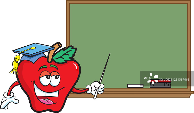 卡通老师和苹果图片素材
