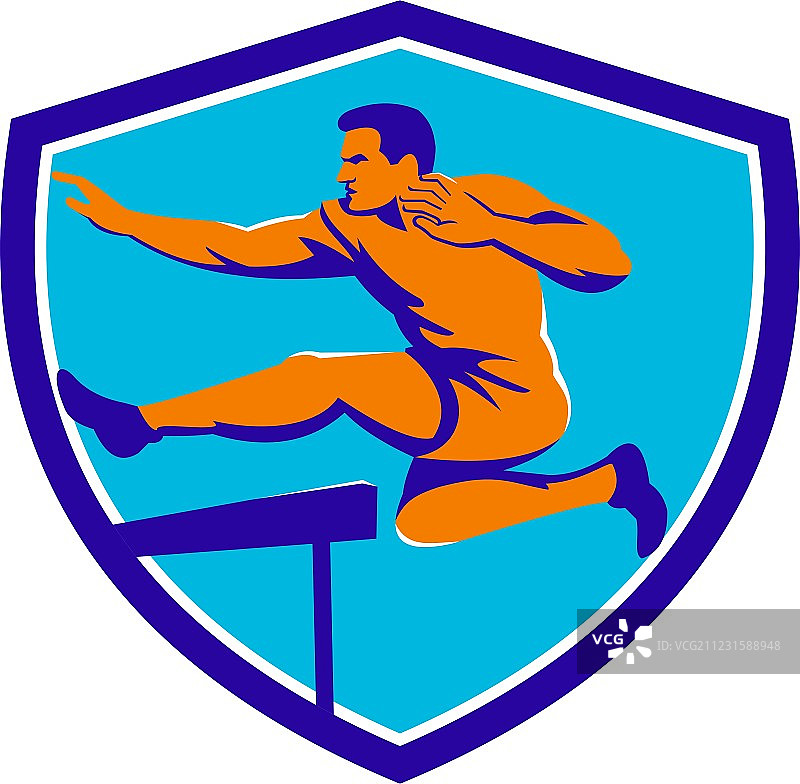 跨栏田径运动员图片素材