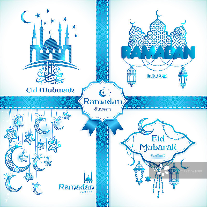 Eid Mubarak 伊斯兰边框图片素材