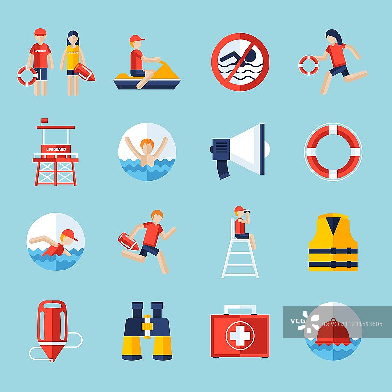 救生员图标合集图片素材