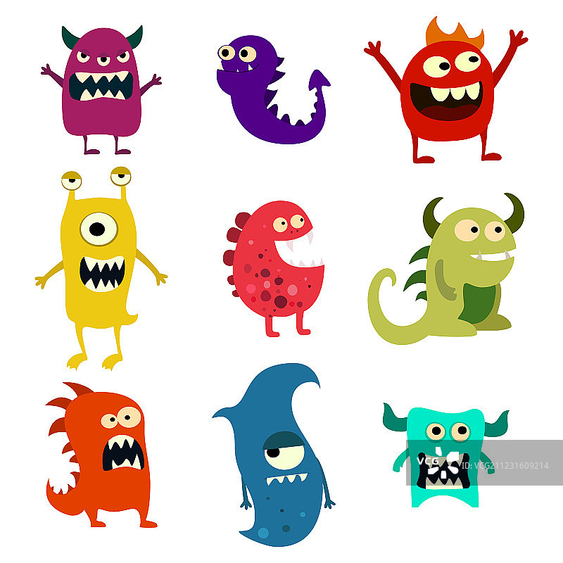 涂鸦怪物彩色玩具可爱外星人图片素材