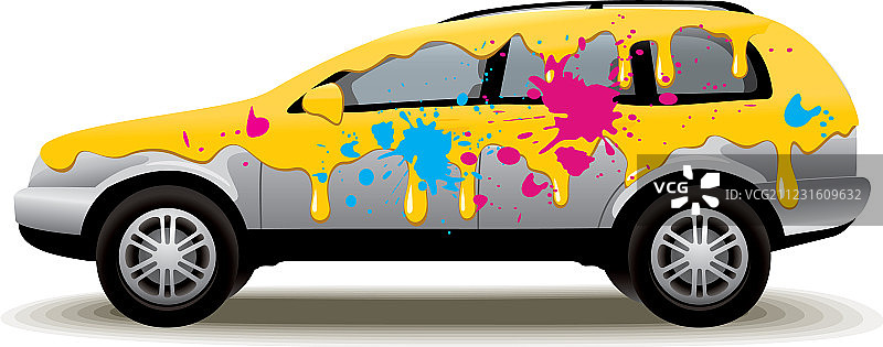 汽车绘画图片素材