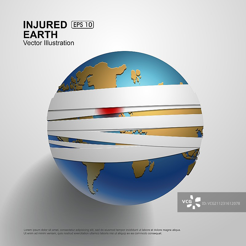 缠着绷带的地球图片素材