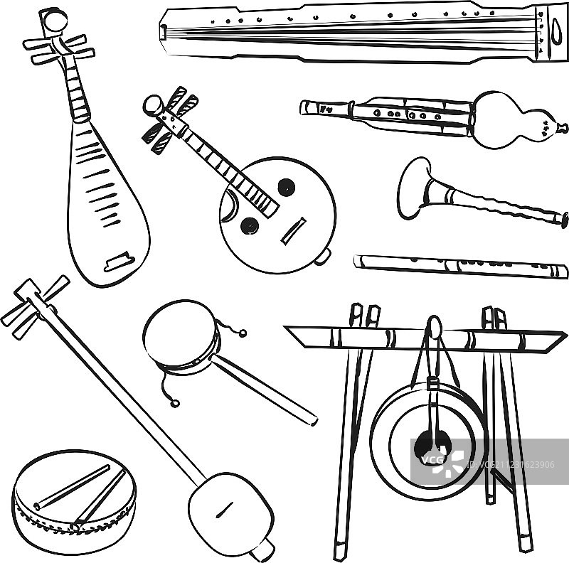 中式传统乐器图片素材