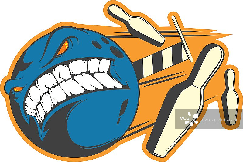 疯狂的保龄球标志图片素材