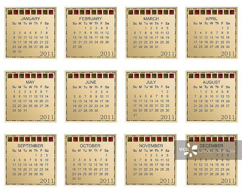 2011年日历图片素材