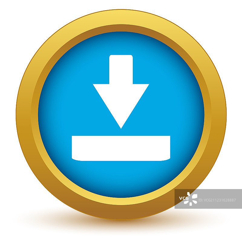 金色下载图标图片素材