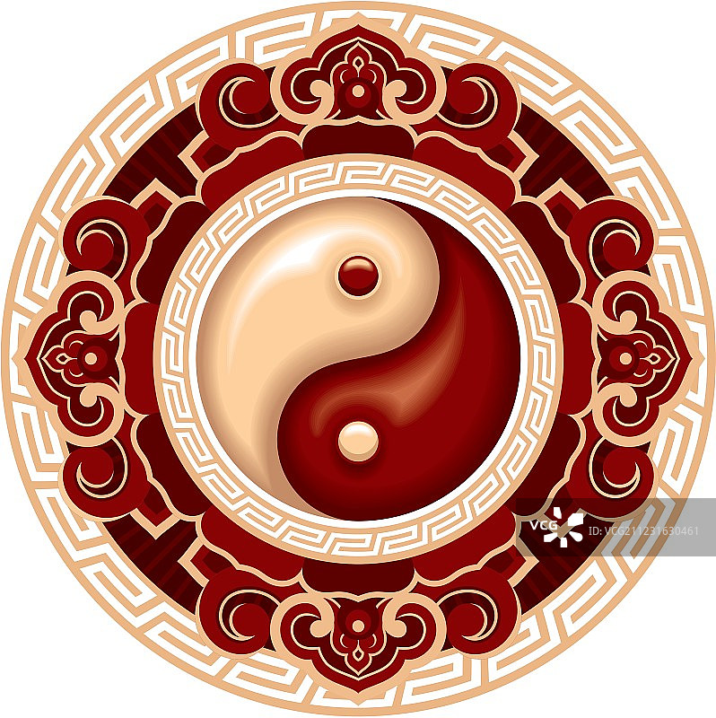 阴阳符号花结图片素材