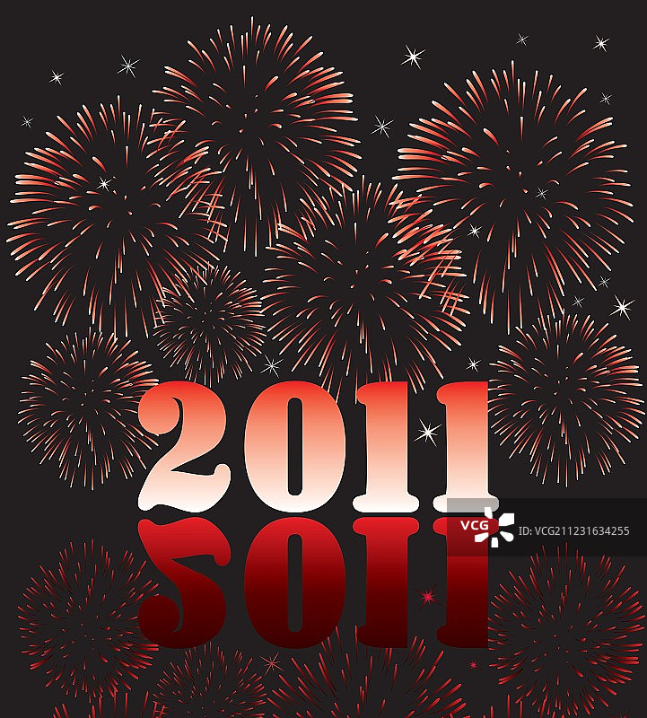 带有烟花的2011数字图片素材
