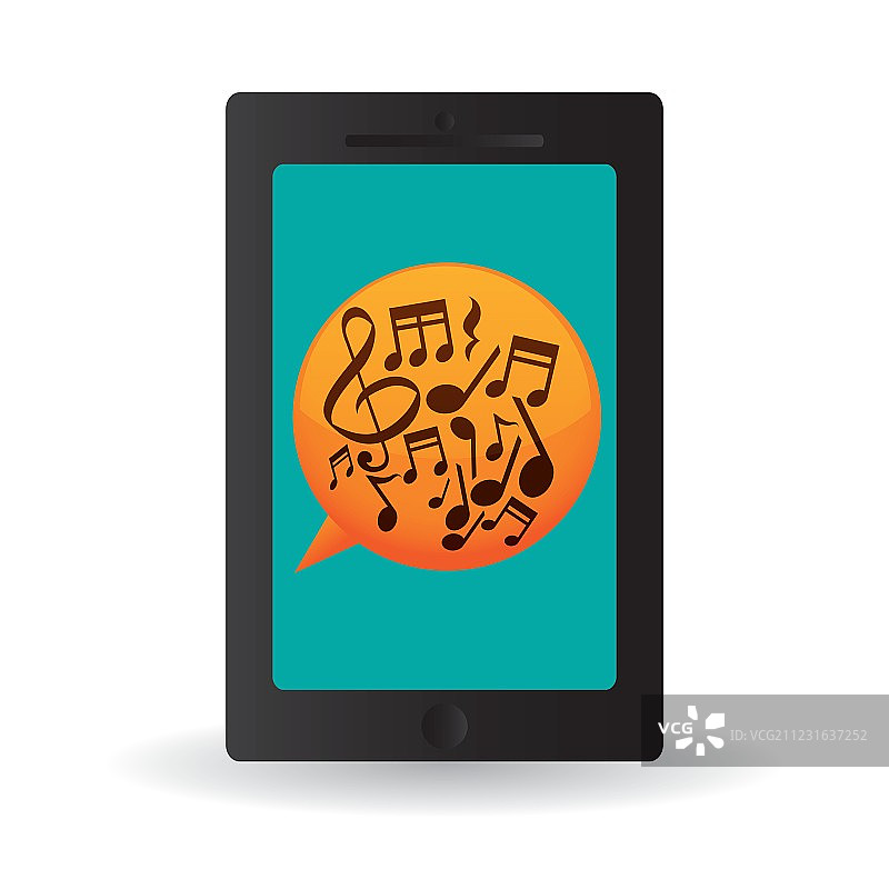 音乐设计智能手机图标白色背景图片素材