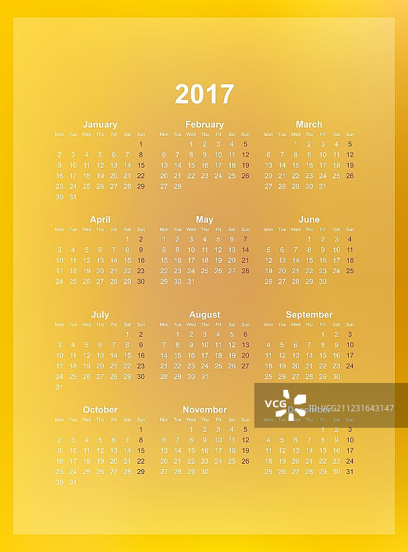 2017年月历图片素材