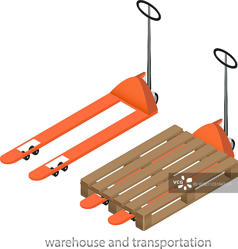 橙色托盘车图片素材