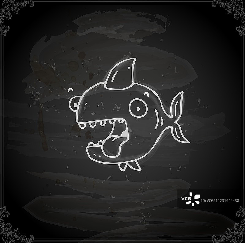 手绘快乐鲨鱼图片素材