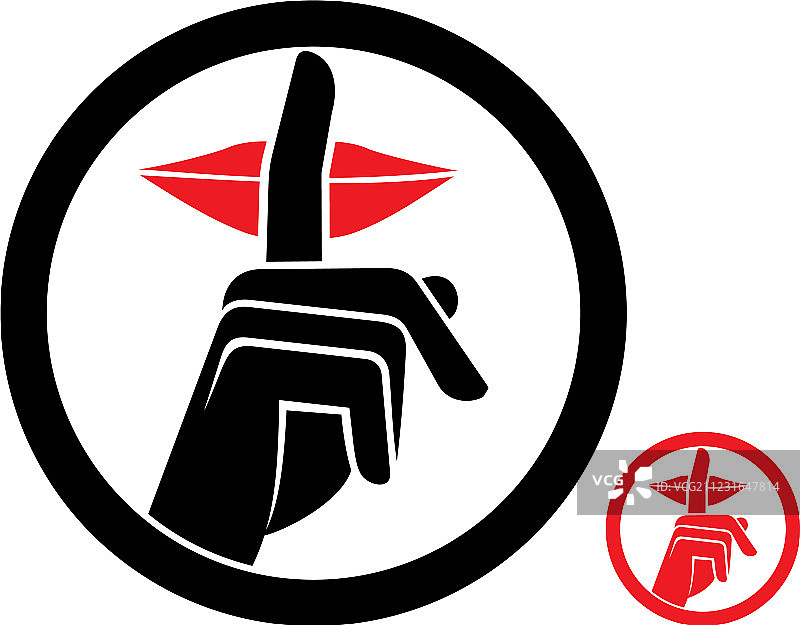 做出保持安静手势的女人图片素材