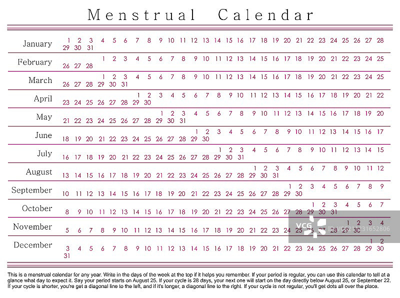 月经日历图片素材