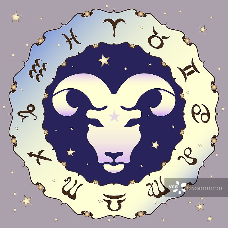 白羊座星座标志图片素材