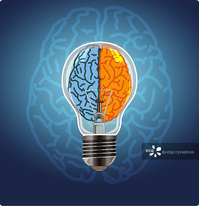 左右脑形状的创意标志图片素材